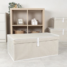 Çok Amaçlı Düzenleyici Kapaklı Sandık Tipi Kutu Hurç Organizer 70 X 40 X 30, Kahverengi Çok Renkli