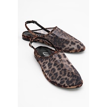 Luvishoes Luvi Shoes Shen Siyah Sarı Desenli Fileli Burnu Kapalı Kadın Sandalet Siyah - Sarı