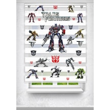 Transformers Robot Basklı Çocuk Odası Perdesi - Dijital Baskılı Zebra Stor Perde Çok Renkli