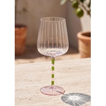 The Mia Şarap Kadehi Pembe Yeşil 500 Ml Çok Renkli
