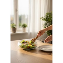 Cam Salata Kasesi - 30 Cm Orta Sunum Kasesi - Çok Amaçlı Kase Meyvelik Şeffaf
