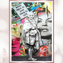Gandhi Pop Art - Barış Ve Aşk Mesajlı Graffiti Pvc Tablo