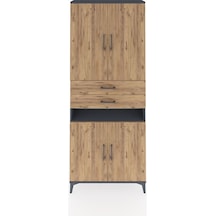 Arges Dolap 5 Raflı 2 Çekmeceli 4 Kapaklı 88x30x221 Antrasit-çam Antrasit