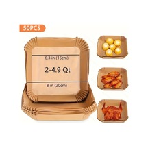 Meridiangoods Sarı 50 Adet Yapışmaz Airfryer Fırın Torbası Sağlıklı Pişirme Mikrodalga Restoran Otel Sarı