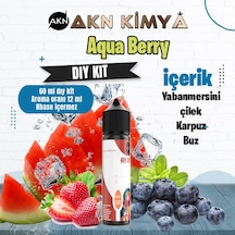 Aquaberry Dıy Kit Yabanmersini Çilek Karpuz Buz Gıda Aroması %20 Oranda Aroma İçerir Hazır Değildir 60 Ml