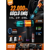 22000pa 220w Ultra Güçlü 9000mah Kablosuz Araç İçi Süpürge Metal Filtreli 220ml Şarjlı Mini