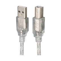 5 Metre 1316 2.0v Şeffaf Kaliteli, Uzun Ömürlü Kullanım Usb Yazıcı Kablosu 5 Metre