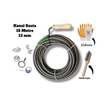 Premium 15 Metre 13 Mm Tıkanıklık , Klozet , Gider Ve Lavabo Açıcı Boru Temizleme Spiral Kanal Susta