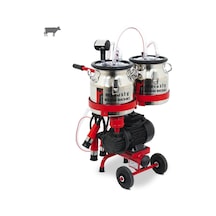 Melasty Micro Tekli İnek Süt Sağma Makinesi Paslanmaz Güğüm - Kauçuk Memelik Çift Güğüm Kuru Pompa