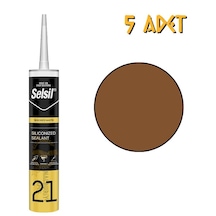 Selsil Silikonize Mastik Altın Meşe 500 Gr. - 5 Adet