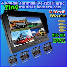 7 İnç Dvr Ekran 4 Adet Metal Kasa Ledli Kamera Seti 12 24 Volt