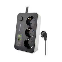 Showmax Serisi Sh-2646 Termal Akım Korumalı Priz 3 Priz + 2 Usb + 1 Type-c