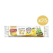 Koroplast Büzgülü Limon Kokulu Orta Boy Çöp Torbası 25 Adet Sarı 55 x 60 CM