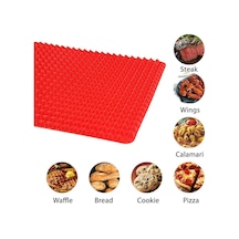 Kırmızı Büyük Kırmızı Piramit Yükseltilmiş Koni Şekilli Silikon Mat Pişirme Ve Kavurma Fırın Izgara Barbekü İçin Süper Yapışmaz Gıda Sınıfı Silikon Kırmızı