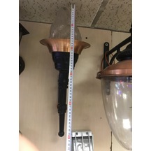 Meşale Bakır Bahçe Cam Başlık E27 Duy Küçük Boy Diğer