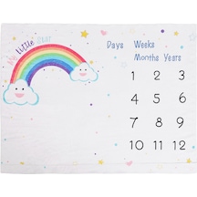 Suofeng Bebek Ay Ay Büyüme Battaniyesi - Yumuşak Flanel Fotoğraf Örtüsü 47x39 İnç Çok Renkli