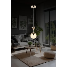 Tekli Şeker Top Rose Gold 3 Renk Ledli Sarkıt Altın