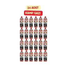 24'lu Kamp Gazı Kartuşu 227 Gr Portatif Ocak Ve Pürmüz Yedeği Bütan Propan Karışımlı Kamp Ocağı Tüpü Turuncu Turuncu