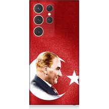 Samsung Galaxy S23 Ultra Uyumlu Silikon Kılıf Bayrak Ve Mustafa Kemal Atatürk