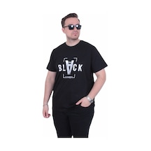Moc Grande Mocgrande Erkek Büyük Beden Sıfır Yaka Tişört Black 26135 Sıyah SIYAH