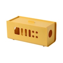 Plastik Eklenti Elektrikli Teli Saklama Kutusu Sarı -beyaz