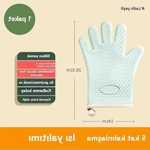 Tongxida Yüksek Sıcaklık Eldiven, Mutfak Mikrodalga Fırın Eldiven, Silikon Kaymaz Eldiven, Kalınlaştırılmış, Açık Yeşil Açık Yeşil