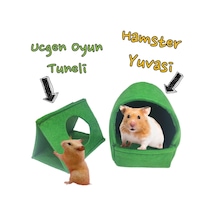 Hamster Keçe Yuva Ve Üçgen Oyun Tüneli - Doğal Malzeme, Konforlu Dinlenme & Eğlenceli Aktiv