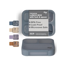 Citron Çatal Ve Kaşıklı Bento Beslenme Kutusu Seti - Dusty Blue 1061992 Çok Renkli