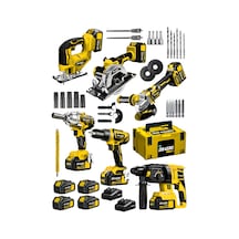 Dragro Alman DRG-6LST Kömürsüz S 6 x 4 6'li Set Kırıcı Delici + Somun Sıkma + Taşlama Makinesi + Matkap + Dekupaj + Sunta Kesme