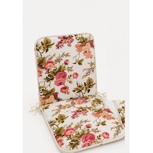1adet Rattan Arkalıklı Sandalye Minderi Kalınlık 4cm İngiliz Gülü Pembe
