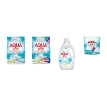 Aquabor Doğal Mineralli 4 Kg Beyaz + 4 Kg Renkliler + Sıvı Beyaz + Tablet 4 Lü Set