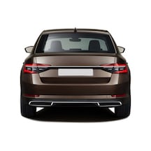 Skoda Superb Krom Egzoz Çerçevesi 2 Parça Paslanmaz 2015 Üzeri N11.12443