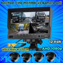 Kayıtsız 7 İnç Monitör Ve 4 Adet Ahd 1080p Go-1058 Kamera 12 V
