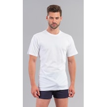 Ödül 7050 Erkek Klasik O Yaka Klasik Beyaz Tişört