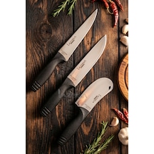 Eco Serisi Mutfak Bıçak Seti Et Sebze Börek 3 Lü Set Mft-4536 Siyah