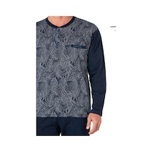 Pierre Cardin 6111 Erkek Uzun Kollu Yakası Düğmeli Pijama Takım-lacivert Lacivert