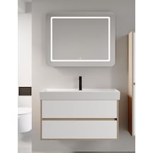 Denko Forever 100 Cm Beyaz Banyo Dolabı Takımı Antrasit