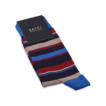 Lacivert Desenli Pamuklu Soket Çorap 33708 Model26