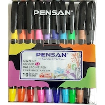 Pensan Tükenmez Kalem Sıgn Up 1 MM 10 Adet Çok Renkli
