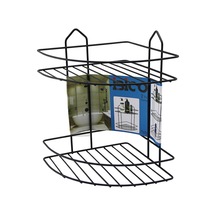 Siyah 2 Katlı - Üçgen Metal Banyo Köşelik - Duşkabin Raf Çok Renkli