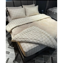 Çift Kişilik Wellsoft Yorgan 195x215&2 Adet Yastk Kılıfı Bej - Krem