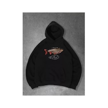 Tarzsokak Unisex Pixel Fish Sweatshirt Siyah