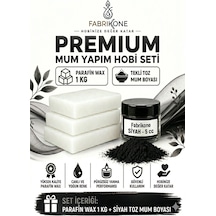 Premium Mum Yapım Hobi Seti - Parafin Wax 1 Kg - Tekli Toz Mum Boyası - Siyah Bkfabpw1kg1s Karışık
