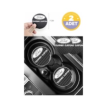 Ford Tourneo Custom Yazılı Karbon Bardak Altlığı Ford Armali Tourneo Custom İçin Spor Ve Şık 7 Cm 2 Adet Tasarım 2 Adet