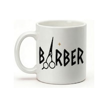 Barber Yazılı Berberlere Hediyelik Baskılı Seramik Hediye Kupa Bardak Çok Renkli