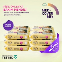 Med-cover Baby Pişik Önleyici Bakım Mendili Pudra Esintisi 50'li x 12 Avantaj Paketi
