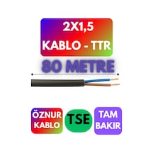 Öznur 2x1,5 Ttr Kablo Siyah Metre Seçenekli - 80 Metre