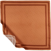 İpekevi Twill İpek Eşarp - Çizgili Signature - Taba - Gümüş Siyah