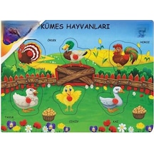 Ony-191-192-193 Ahşap Tutmalı Çiftlik Sevimli Kümes Hayvanları