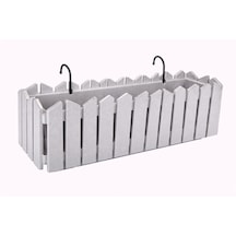 Omnipazar Ozn-616 Efes Askılı Balkon Saksı Takımı 9 Litre No:2 Gri